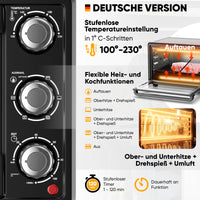 Mini-Backofen mit Umluft - Mechanisch 25 L