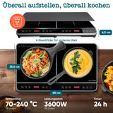 Doppel-Induktionskochfeld 3600 W – 2 Zonen, Timer, Touch