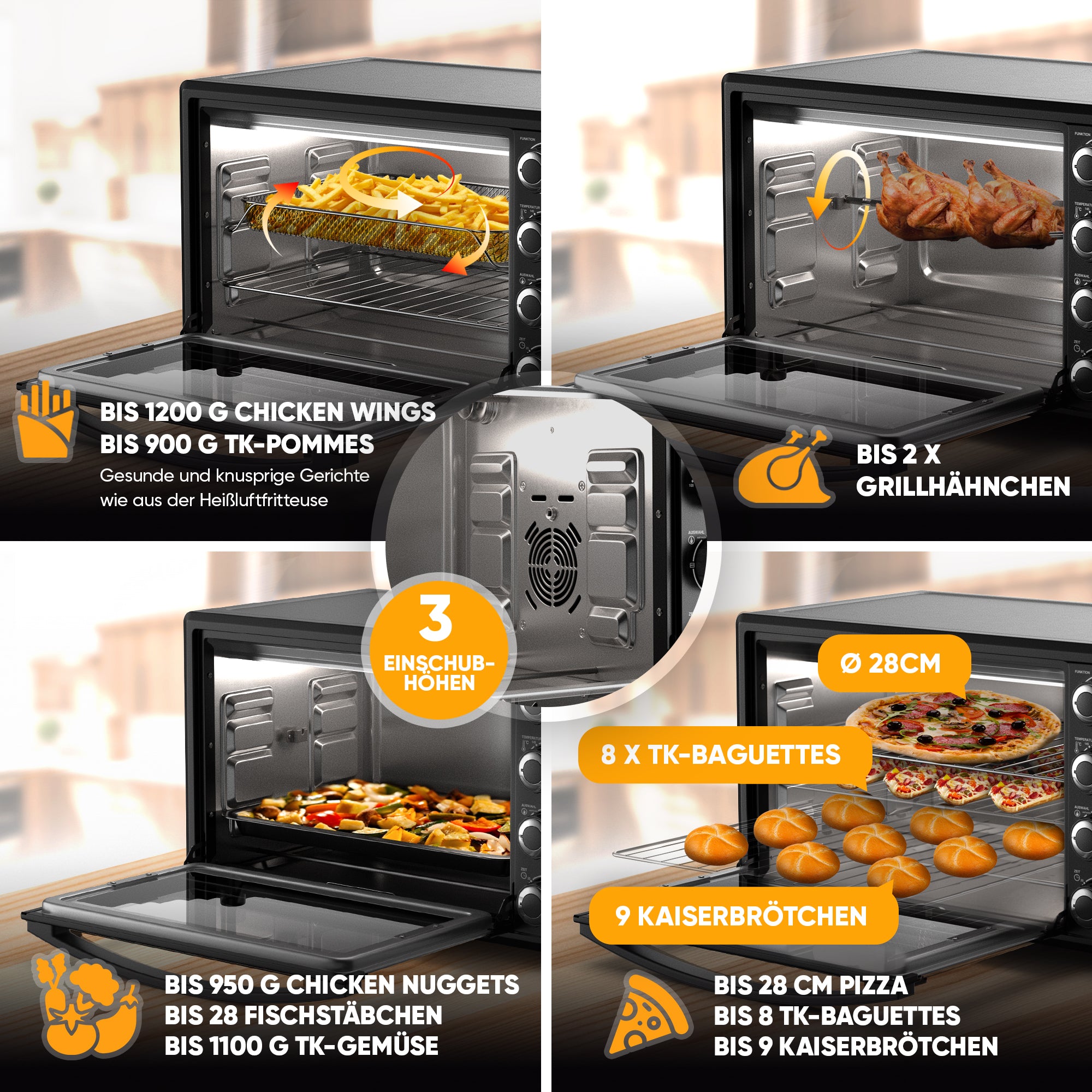 Mini-Backofen mit Umluft - Mechanisch 35 L
