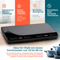 Doppel-Induktionskochfeld 3600 W – 2 Zonen, Timer, Touch