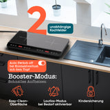 Doppel-Induktionskochfeld 3600 W – 2 Zonen, Timer, Touch
