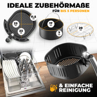 Heißluftfritteuse 5 L – digital, 1800 W, LED-Touch