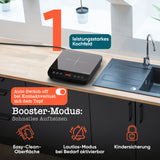 Induktionskochplatte 2100 W – 1 Zone, Timer, Touch
