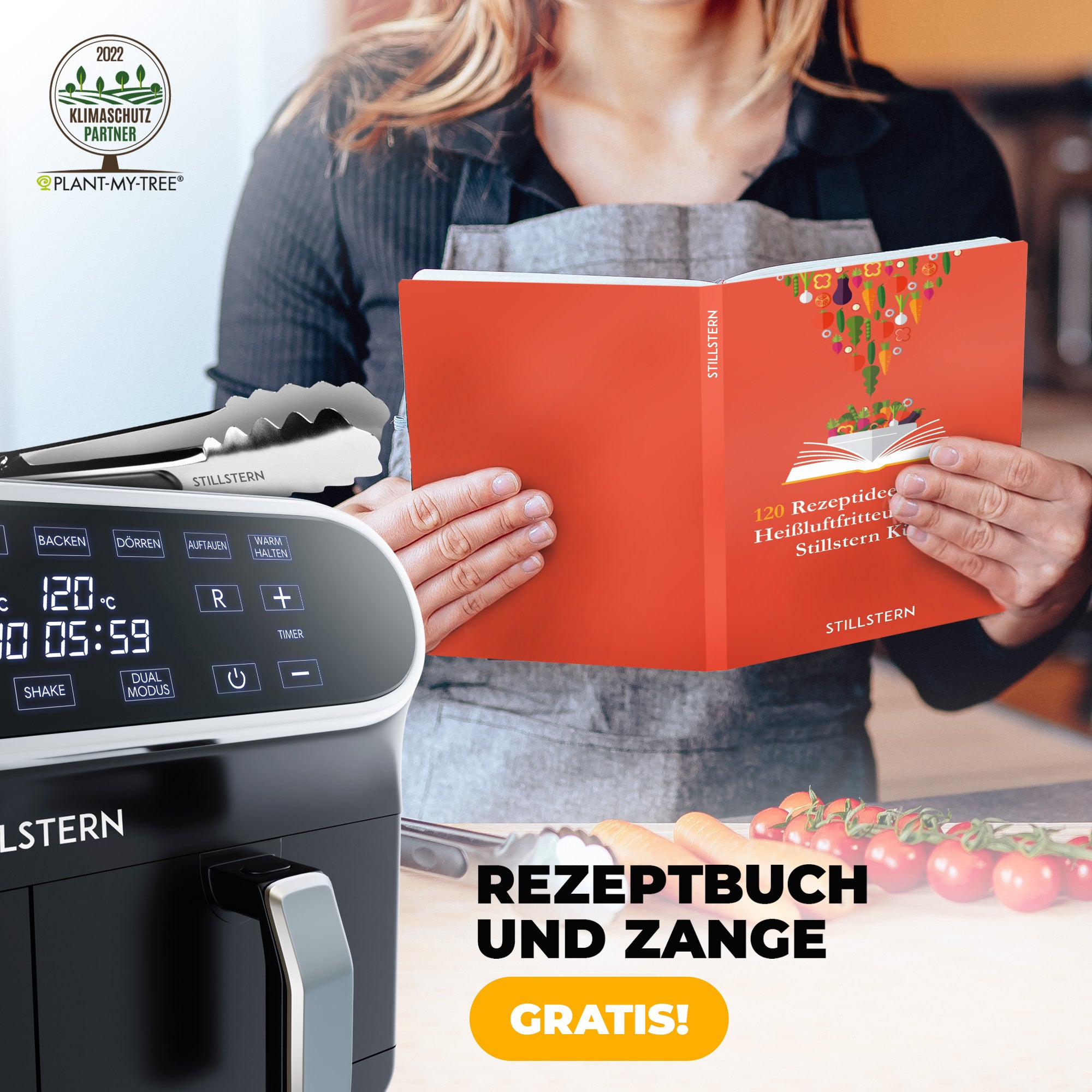 Heißluftfritteuse 8 L – Dual Zone, 2400 W, digital