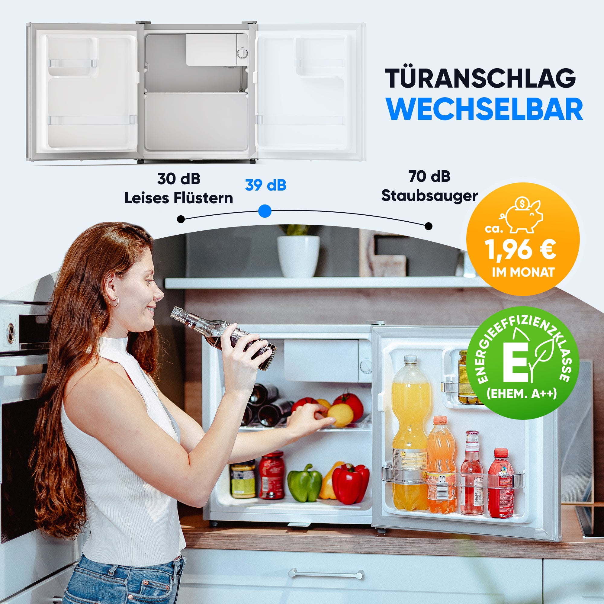 Mini-Kühlschrank 45 L mit Frostfach