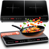 Doppel-Induktionskochplatte 3600 W – 2 Zonen, Timer, Touch