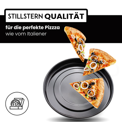 Stillstern Pizzablech rund Antihaftbeschichtet (24cm) für Minibacköfen und Öfen