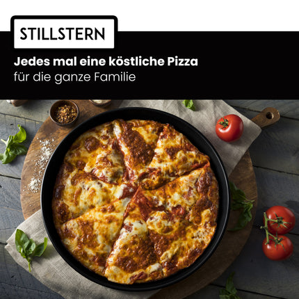 Stillstern Pizzablech rund Antihaftbeschichtet (24cm) für Minibacköfen und Öfen