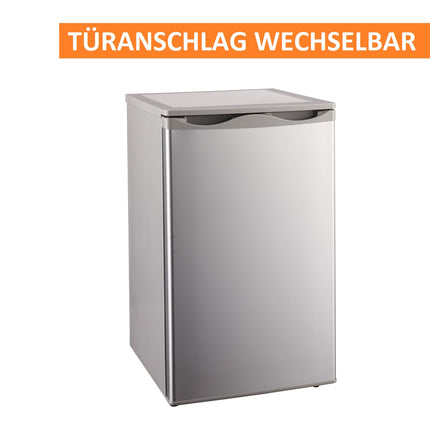 Stillstern Kühlschrank mit Gefrierfach E (88L) 4-Sterne-Gefrierfach und LED-Beleuchtung, Abtauautomatik, Glasablagen, Gemüsefach, Türablagen, Kühlschrank klein Getränkekühlschrank